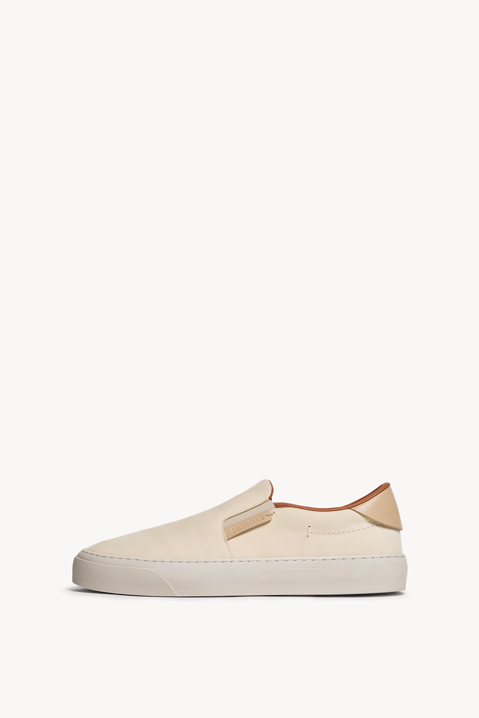 Zapatillas de piel Monclub Hombre Beige Claro Moncler 0